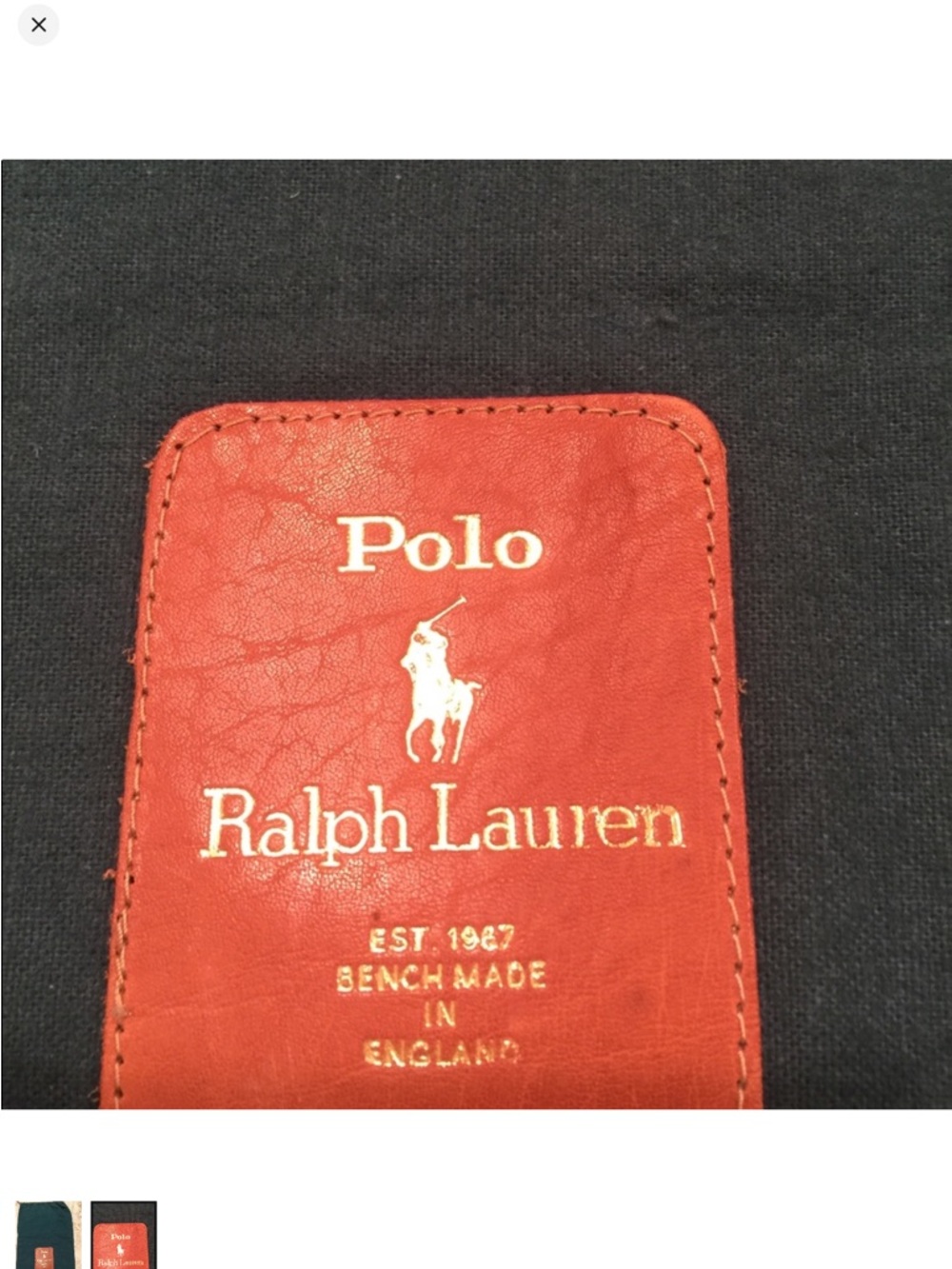 Polo by Ralph Lauren Shoe bag Leather Logo Patch Made In England - Picture 2 of 2